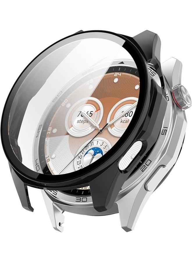 Cover For Huawei Watch GT6 46MM Smart Watch Case,Ultra-Thin Hard PC+Glass Film Protective Cover,Case Cover for Huawei Watch GT6 46MM Accessories (Black) - Image 1